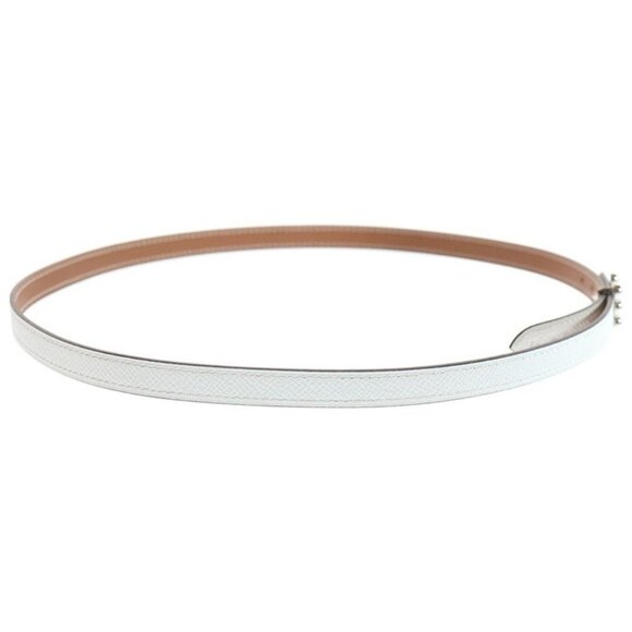 Hermes H Logo Bubble Belt Reversible White Brown Silver Hardware main image 5